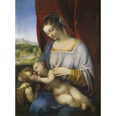 Lorenzo Lotto – Madonna, Child and the Young St John